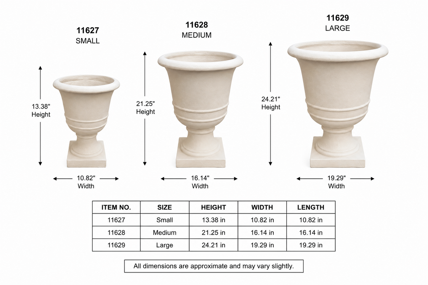 Nola Pedestal Urn Fiberglass Planter
