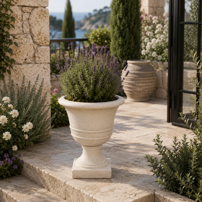 Nola Pedestal Urn Fiberglass Planter
