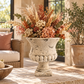 Nona Fluted Pedestal Cement Urn Planter