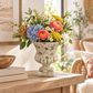 Nona Fluted Pedestal Cement Urn Planter