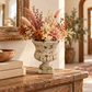Nona Fluted Pedestal Cement Urn Planter