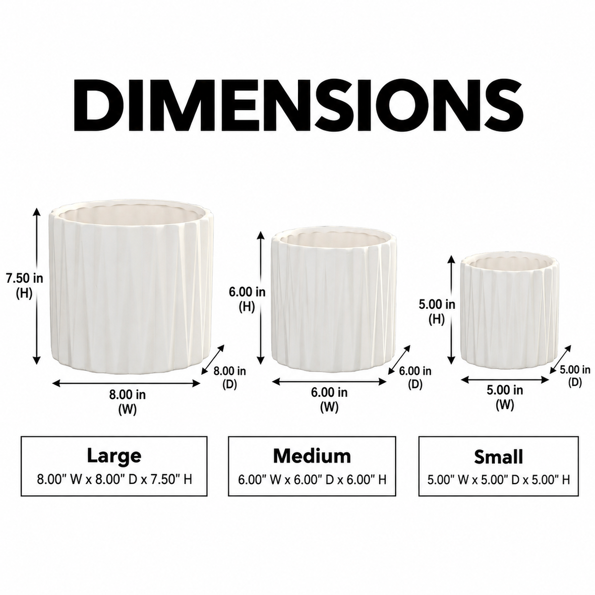 Olenna Textured Ceramic Pot Set (Set of 3)