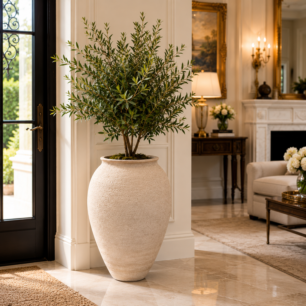 Ori Amphora-Style Textured Ceramic Vase
