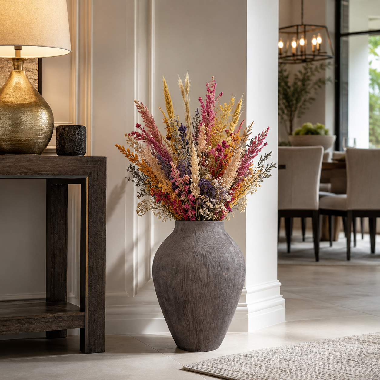 Pavati Ribbed Terracotta Egg-Shaped Vase
