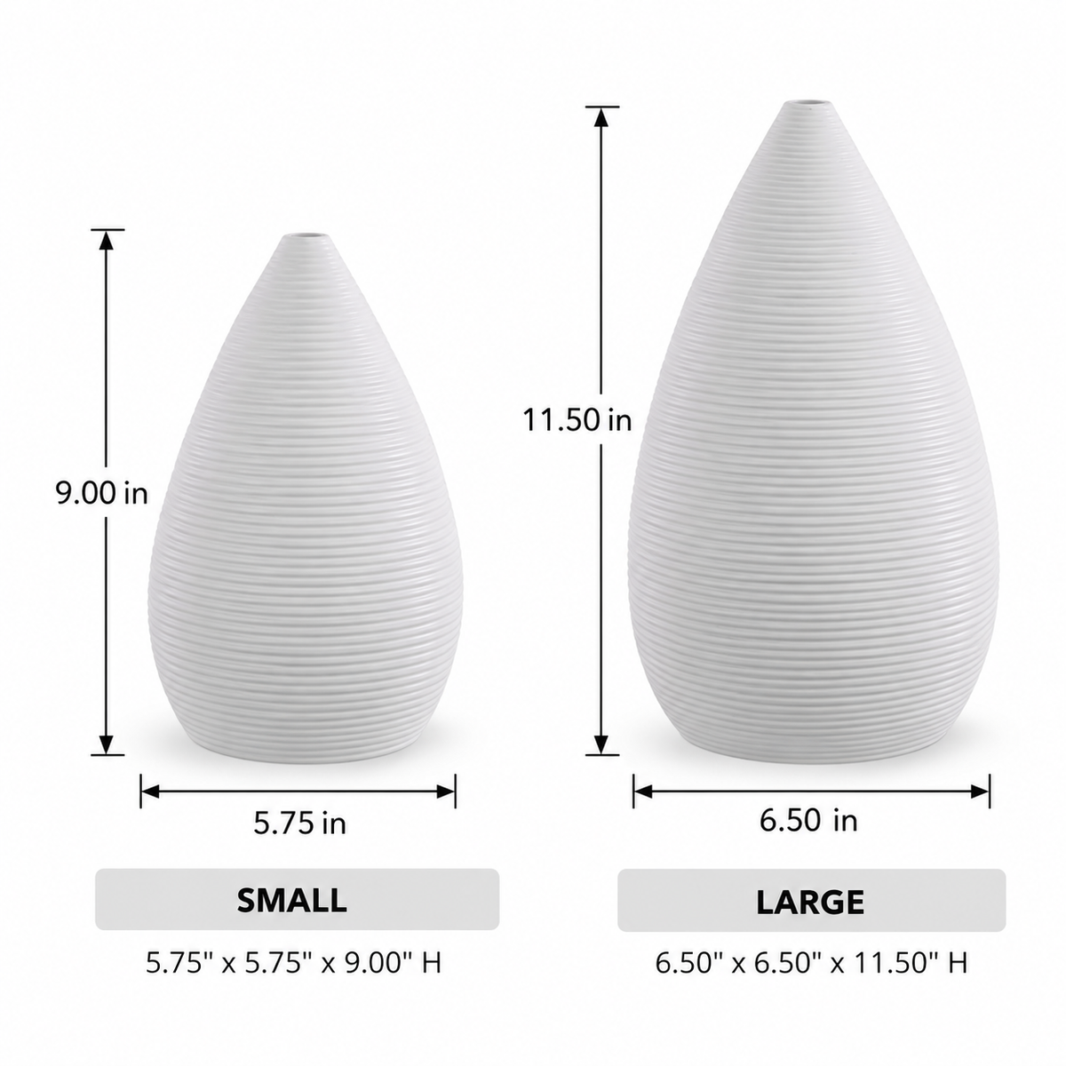 Prienne Bellied Ceramic Ribbed Vase