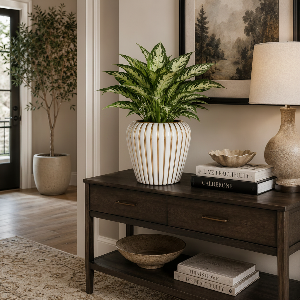 Prima Ribbed Ceramic Planter