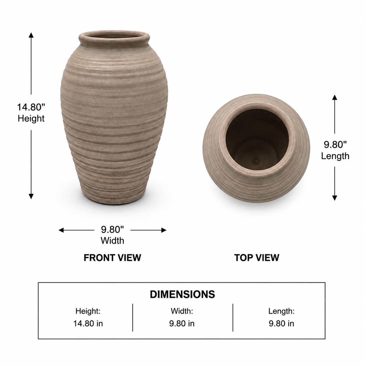Ailani Ribbed Terracotta Vase