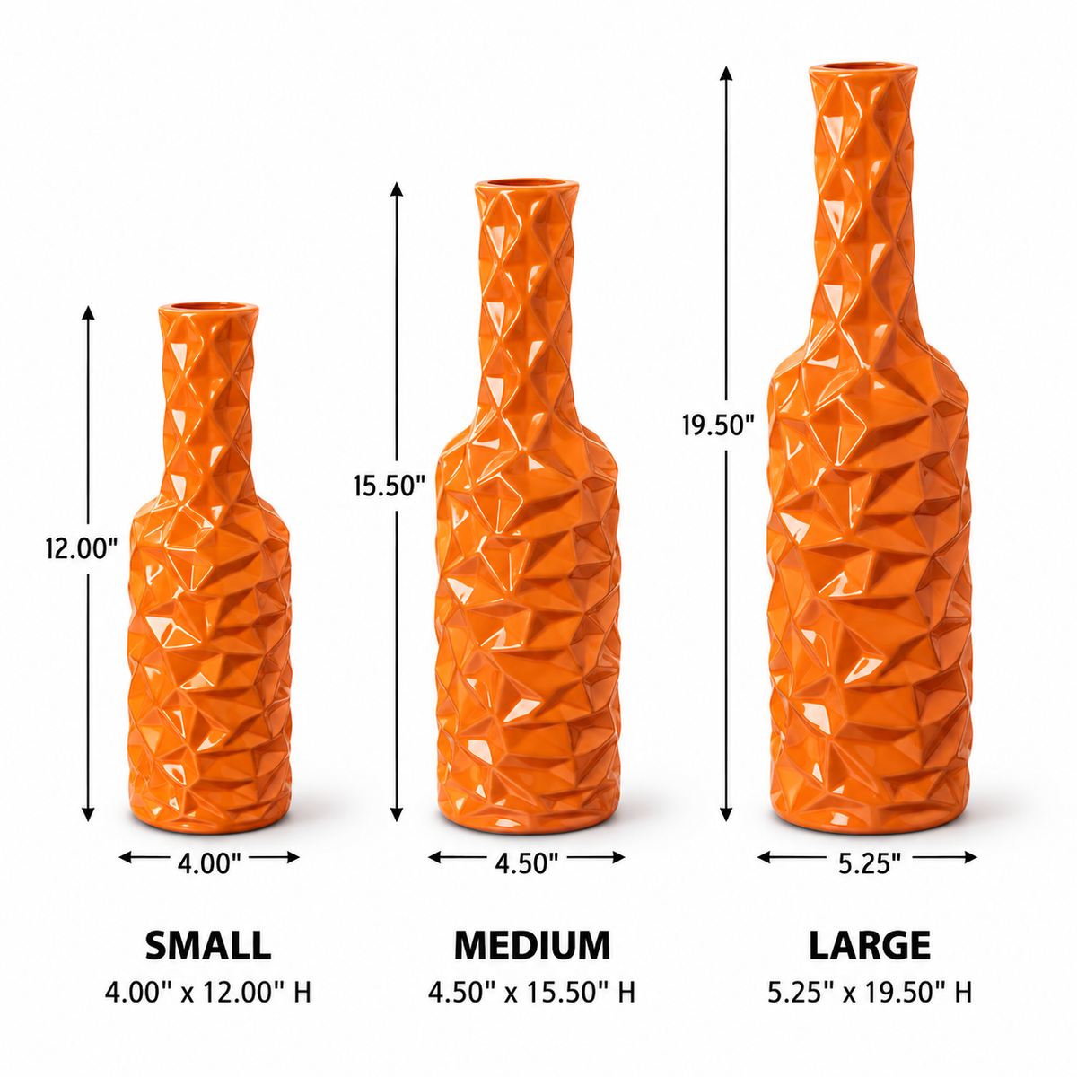 Rippled Ceramic Bottle Vase
