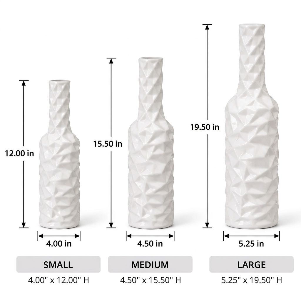 Rippled Ceramic Bottle Vase