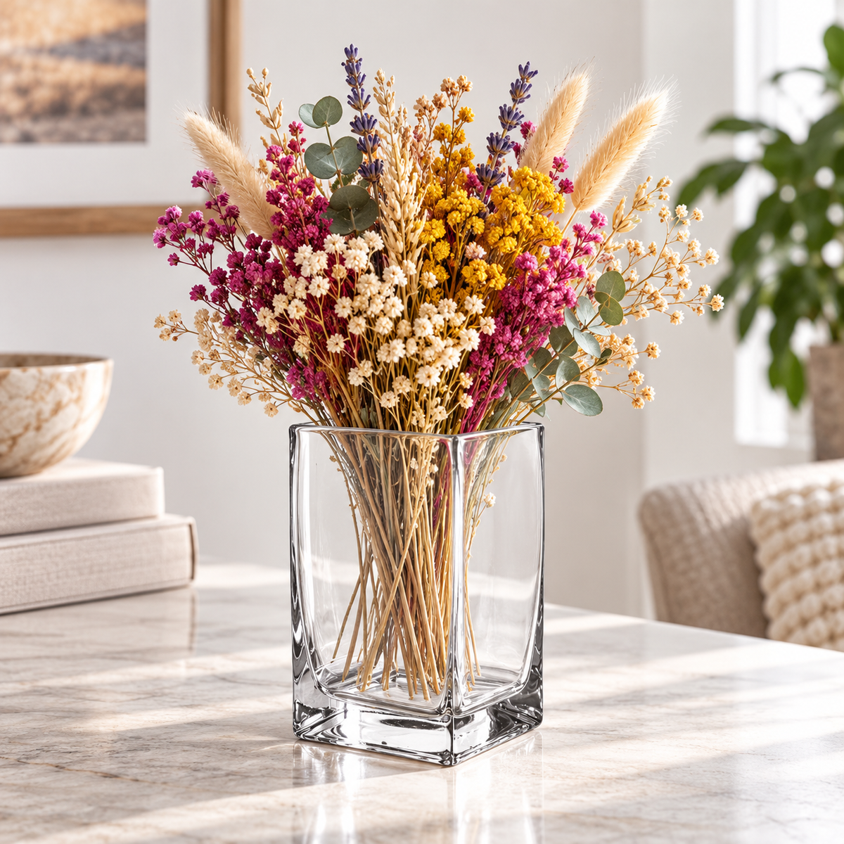 Roux Clear Glass Square Vase