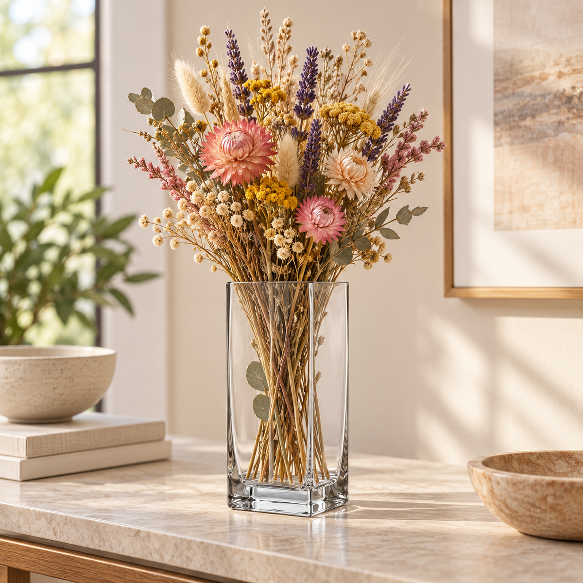 Roux Clear Glass Square Vase
