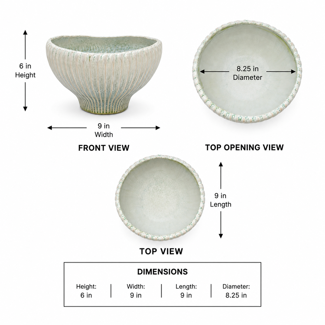 Ryze Fluted Footed Ceramic Bowl