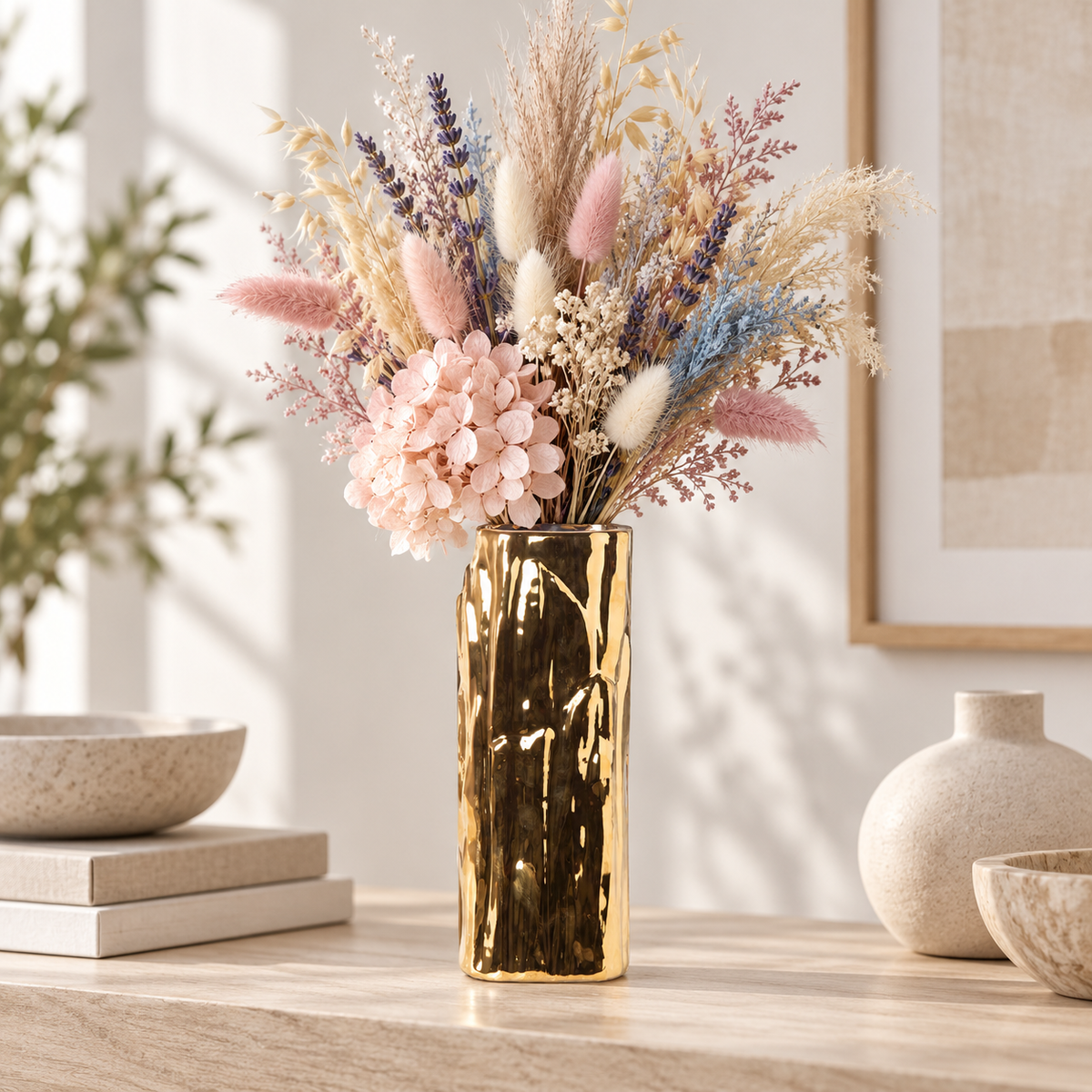 Sabine Ceramic Round Embossed Abstract Vase