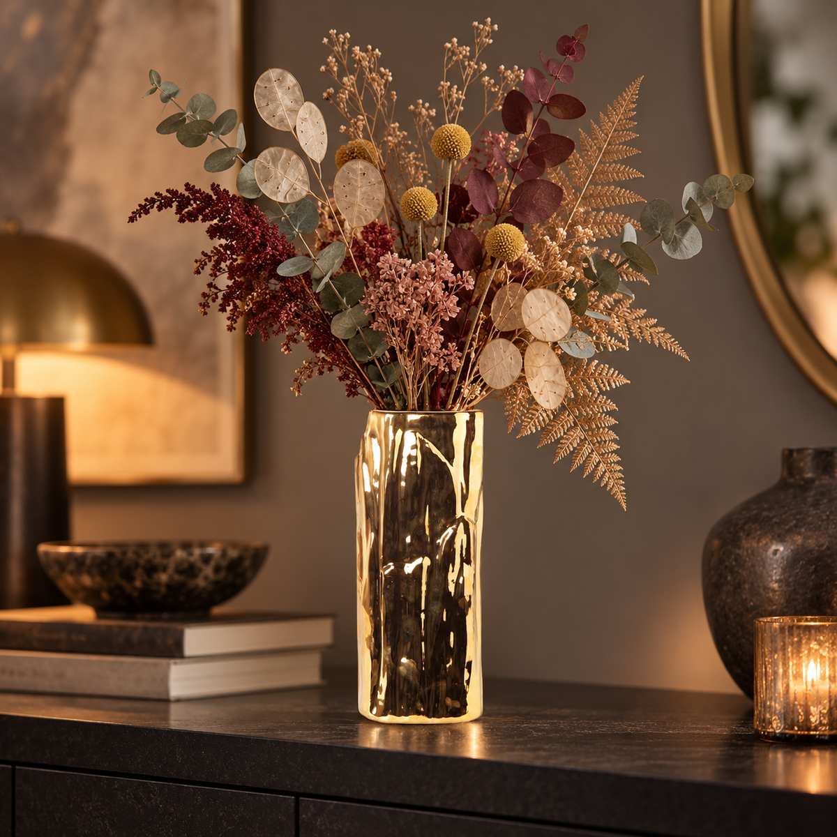 Sabine Ceramic Round Embossed Abstract Vase
