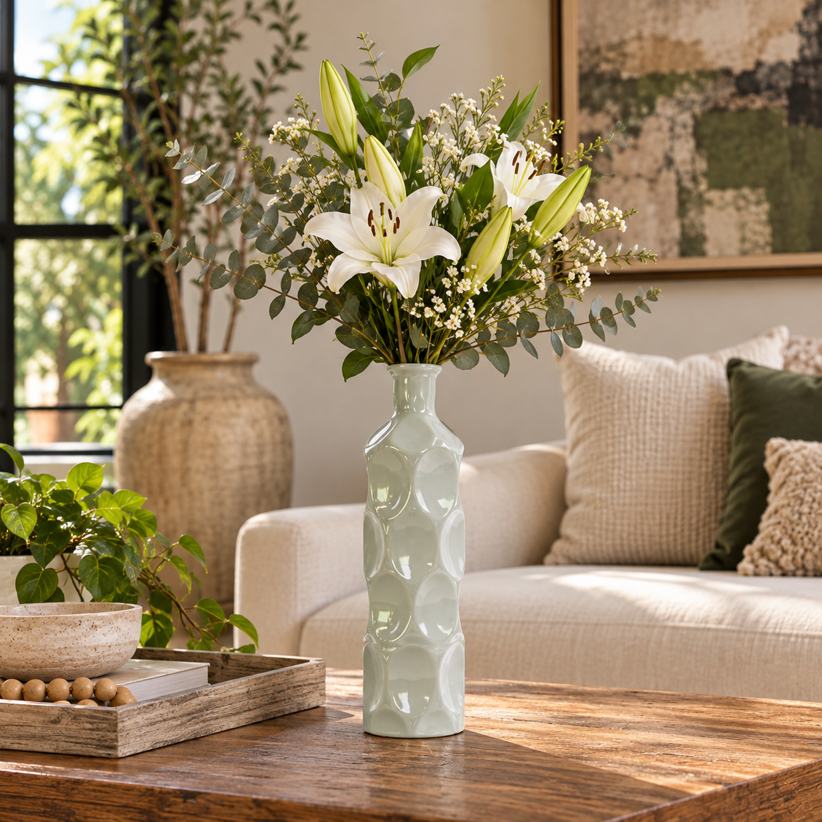 Dotty Ceramic Bottle Vases