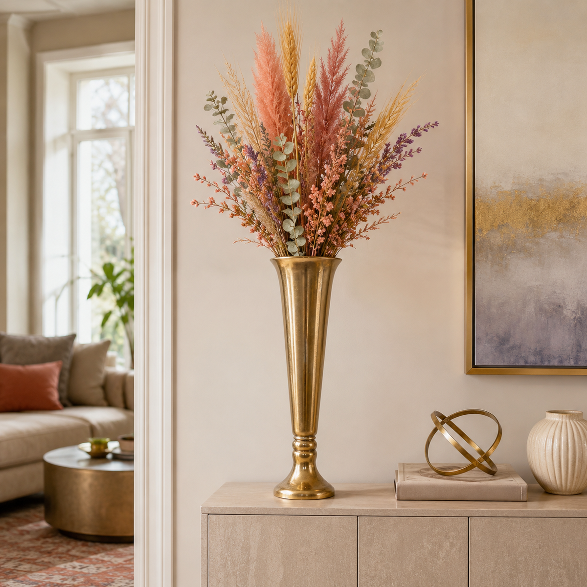 Scarlett Slender-Pedestal Fiberglass Urn - Large