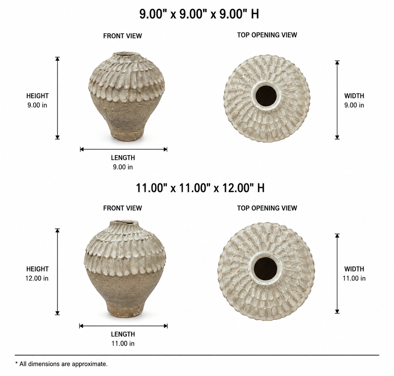 Sera Scalloped Ceramic Vase