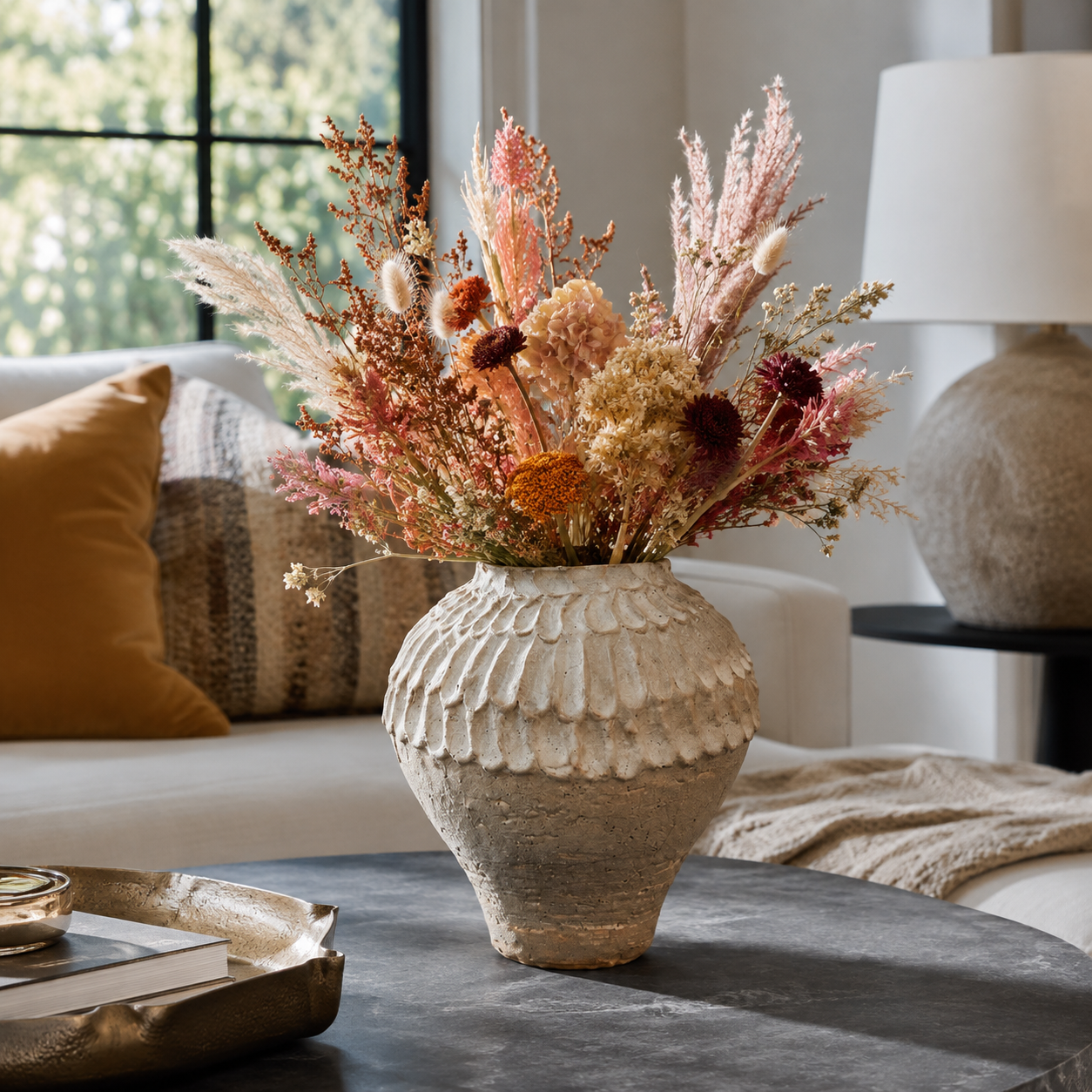 Sera Scalloped Ceramic Vase