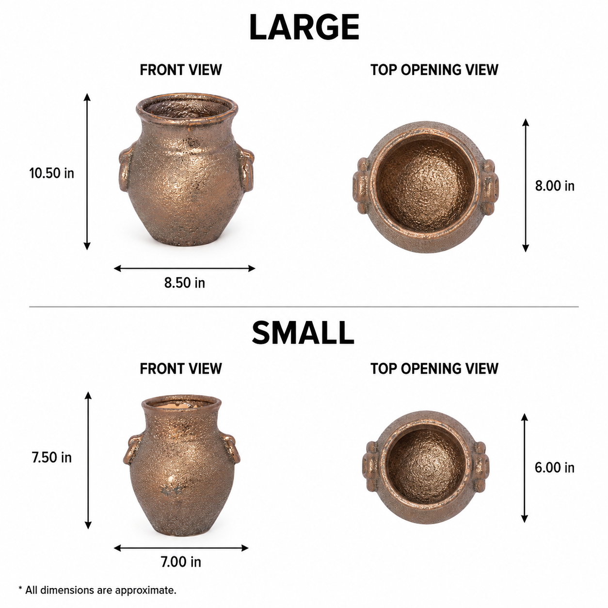 Silvania Ceramic Amphora Urn with Loop Handles