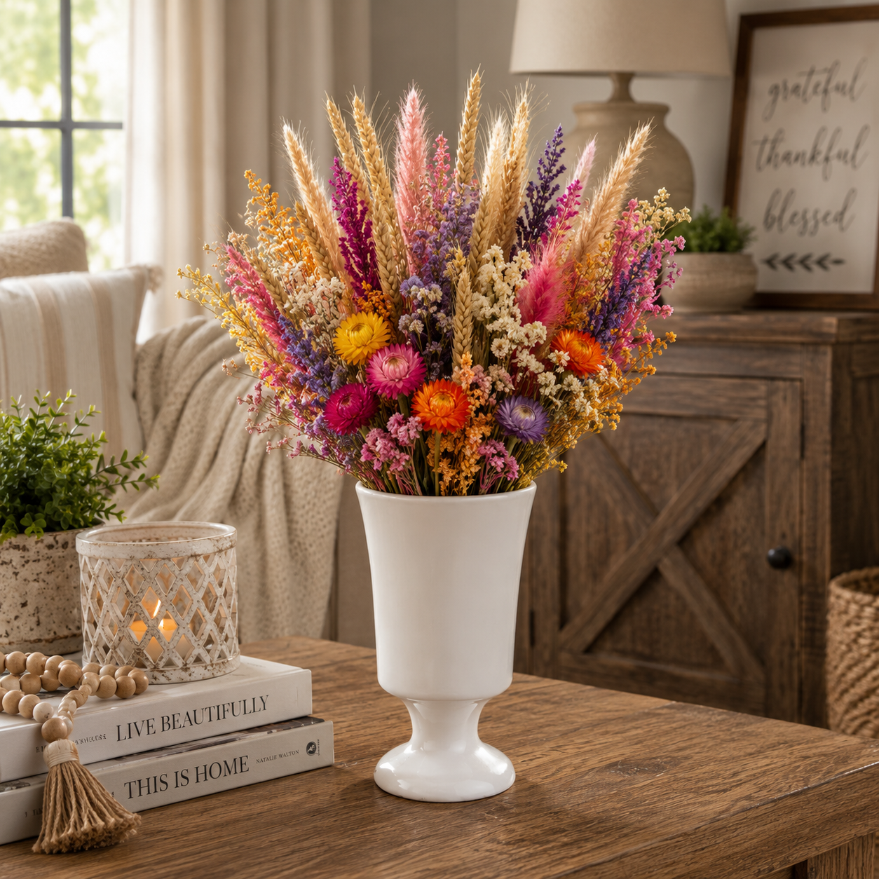 Skylar Cylindrical Pedestal Ceramic Vase