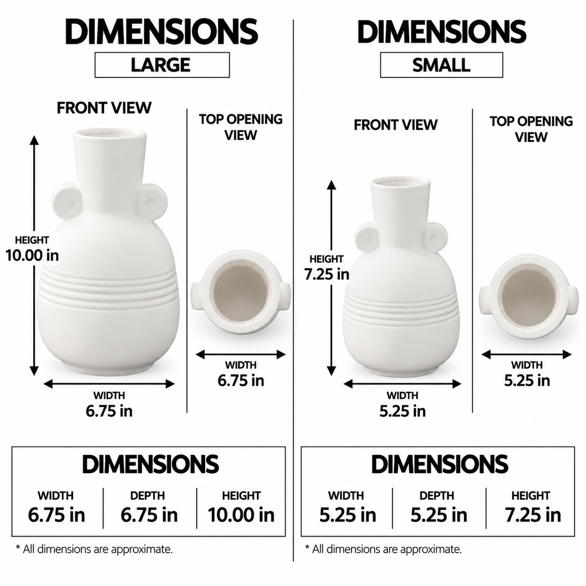 Vesari Embossed Banded Ceramic Vase
