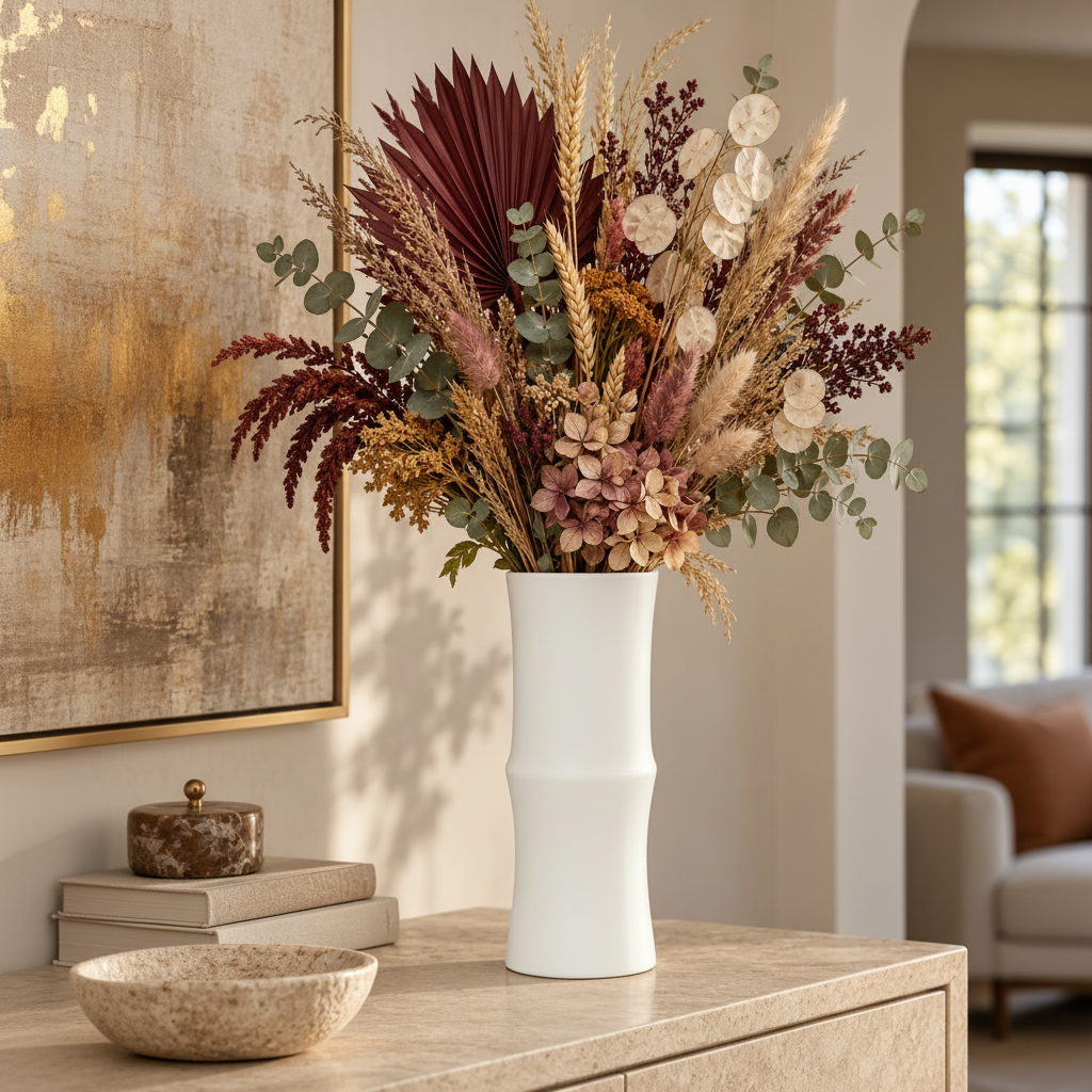 Virelia Ceramic Bamboo-Inspired Vase
