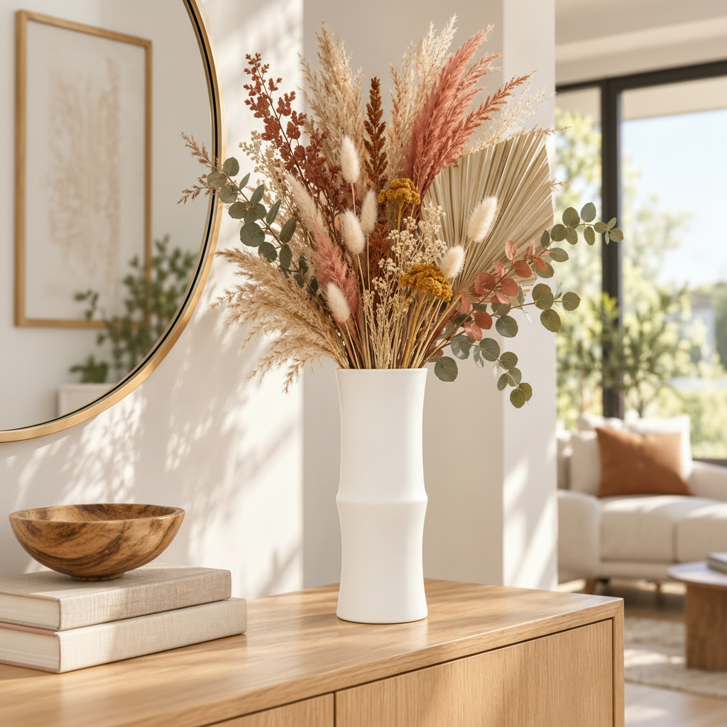 Virelia Ceramic Bamboo-Inspired Vase