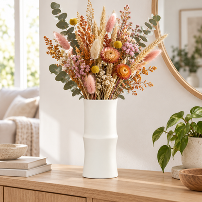 Virelia Ceramic Bamboo-Inspired Vase