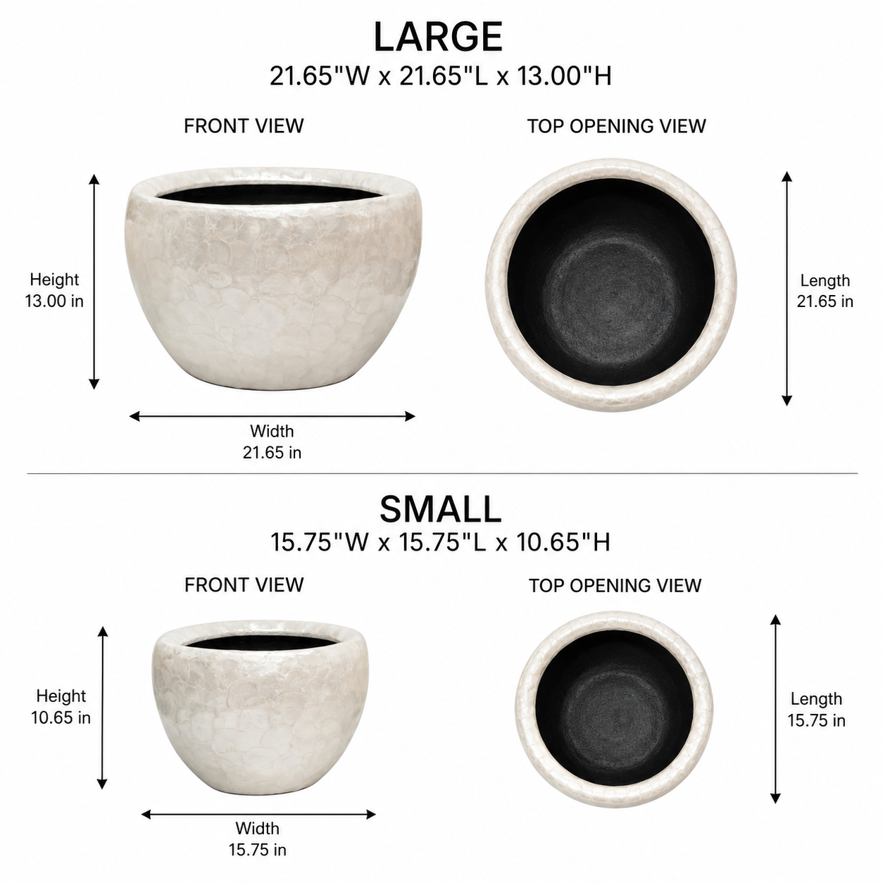 Yael Capri Shell Bowl Planter Set (Set of 2)