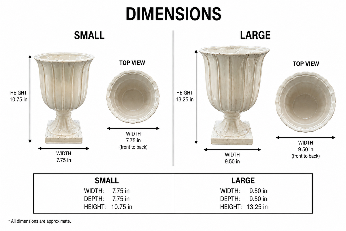 Zarah Fluted Pedestal Stoneware Urn