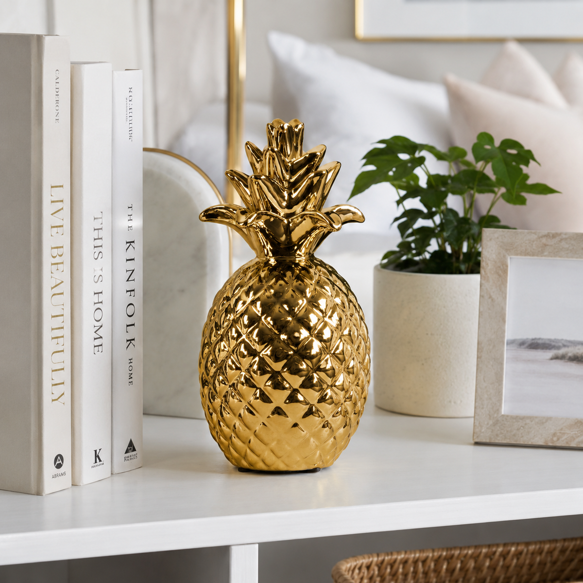 Zille Gold Ceramic Pineapple Figurine
