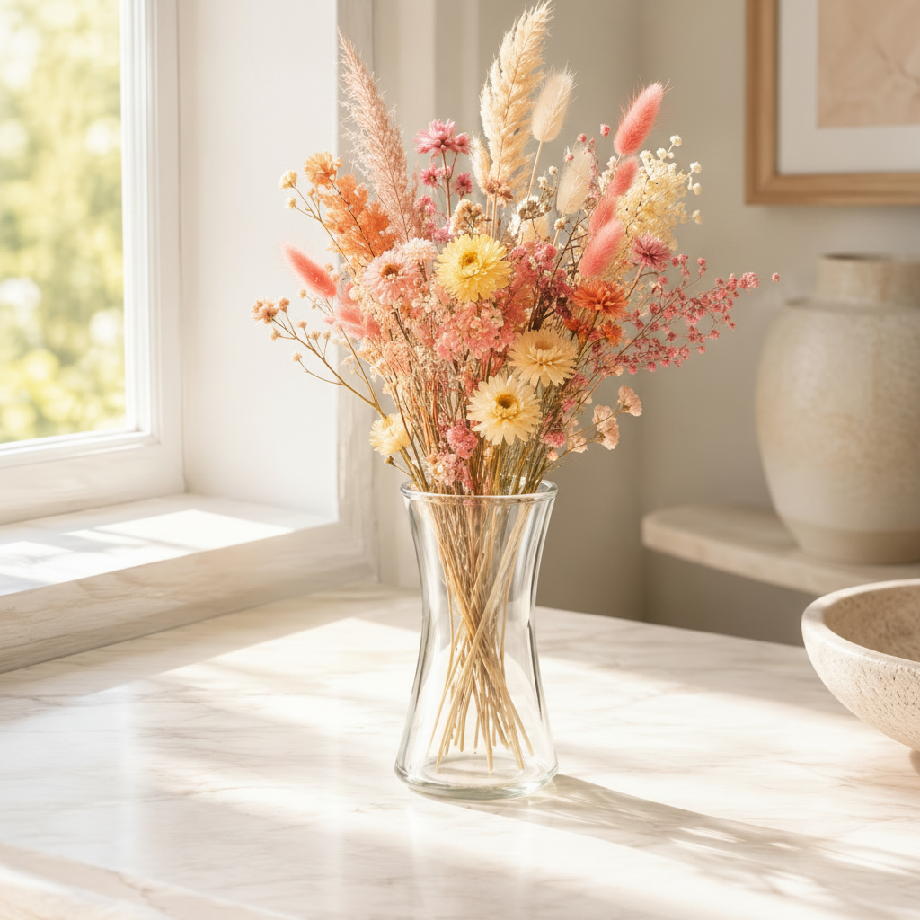Zyra Clear Glass Gathering Vase