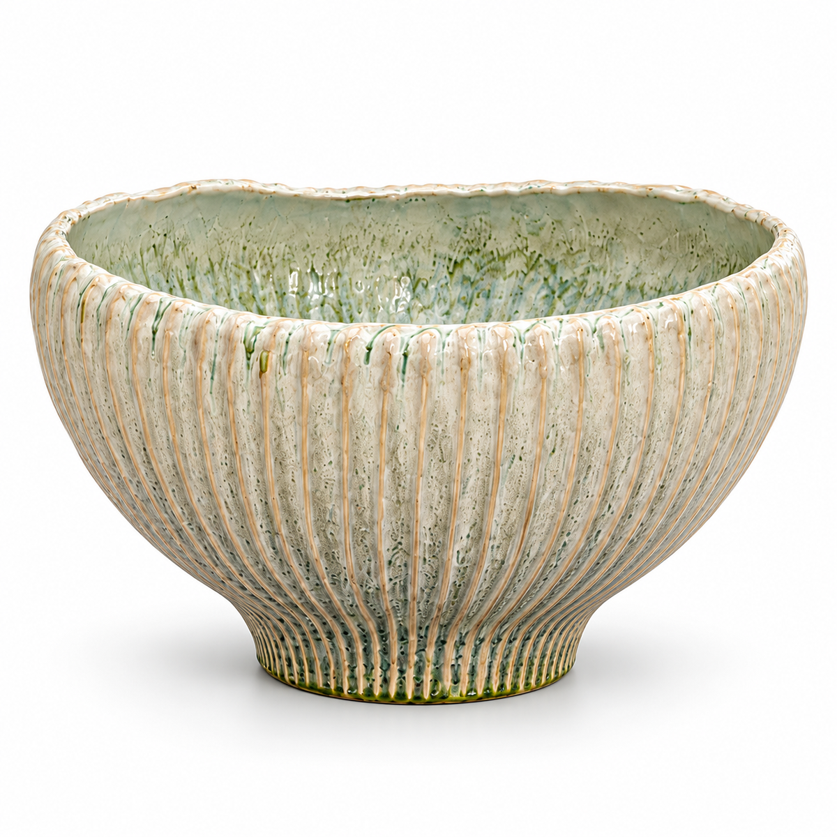 Ryze Fluted Footed Ceramic Bowl