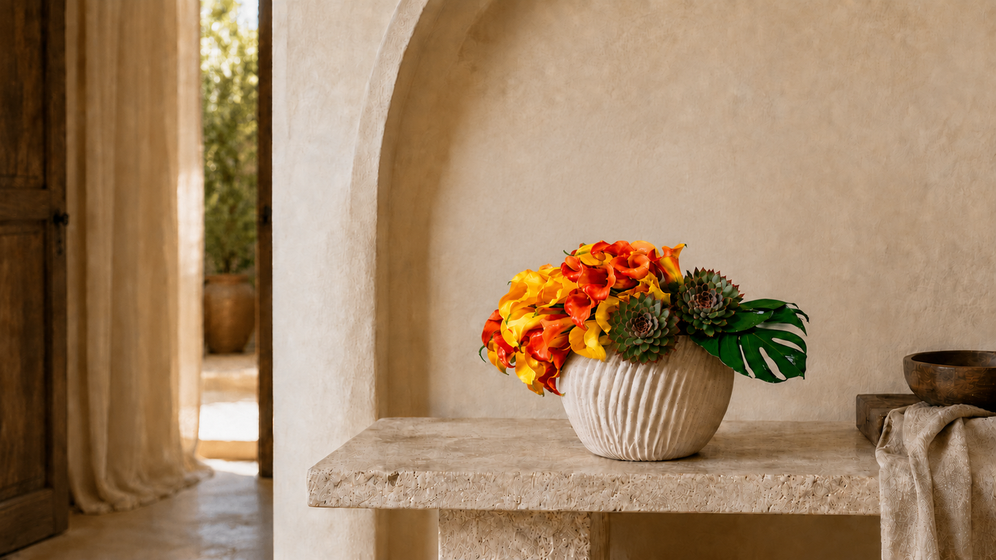 Rhett Rippled Ceramic Planter