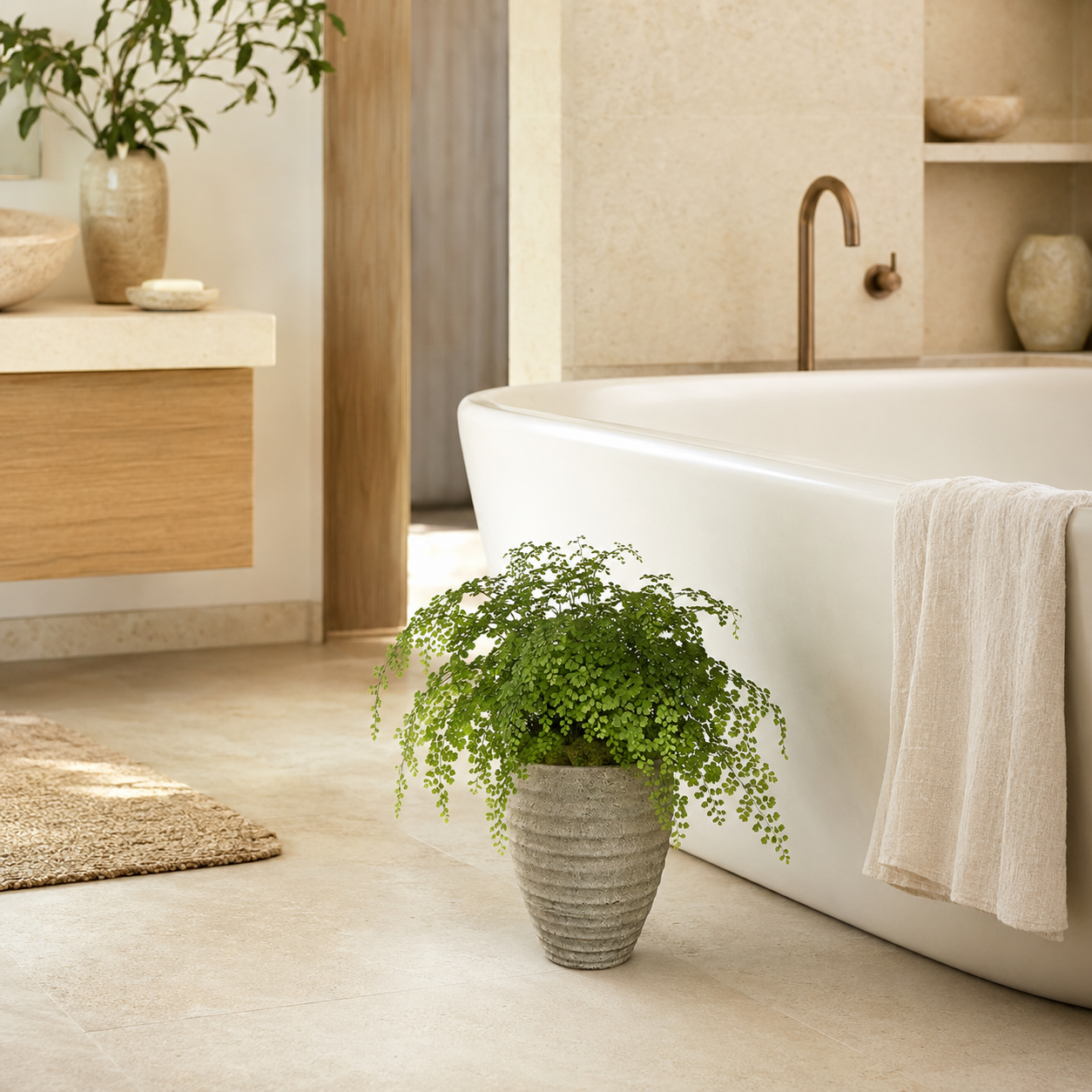 Zane Ribbed Cement Planter