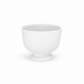 A white ceramic bowl with a flared pedestal base, shown against a plain white background.