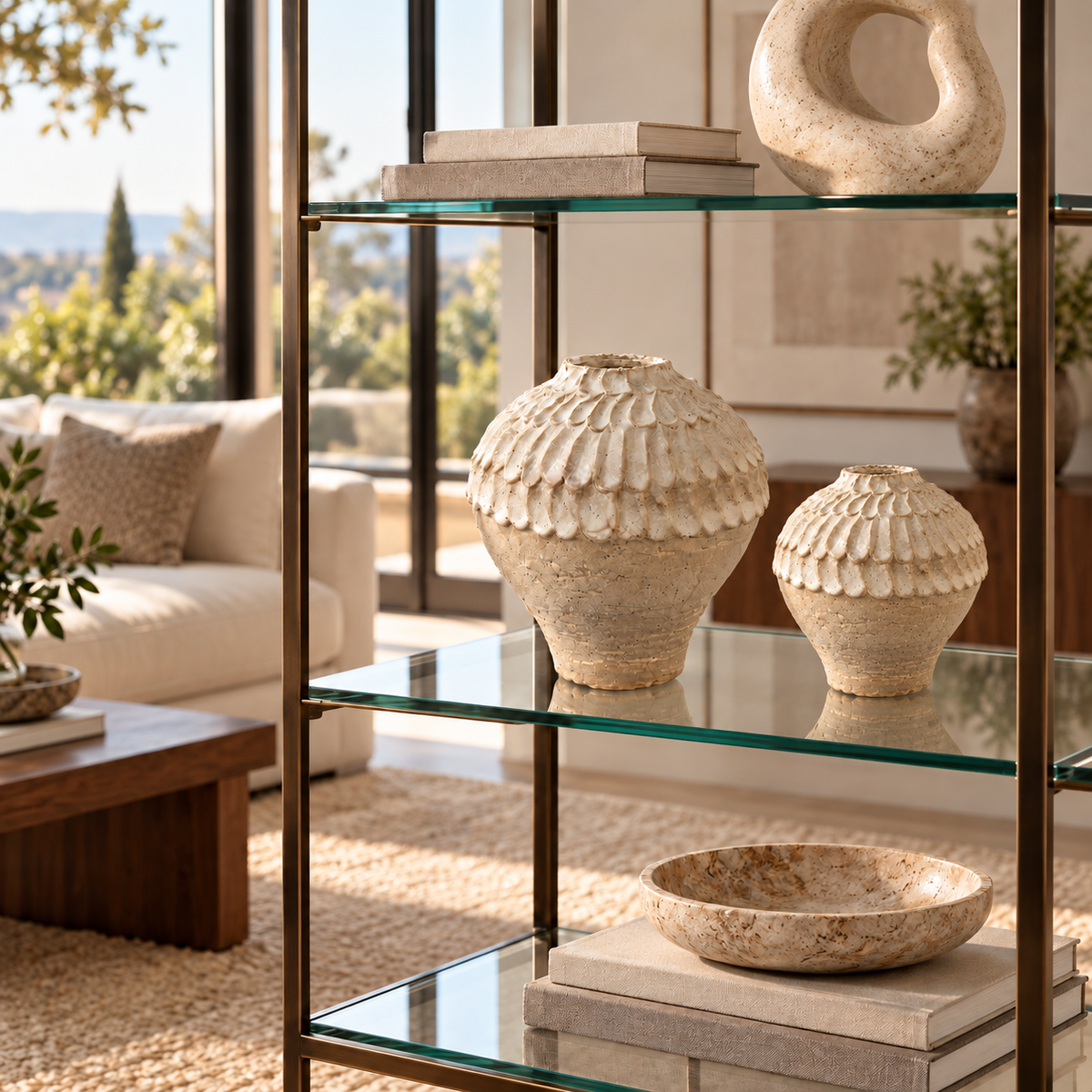 Sera Scalloped Ceramic Vase