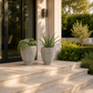 Zane Ribbed Cement Planter