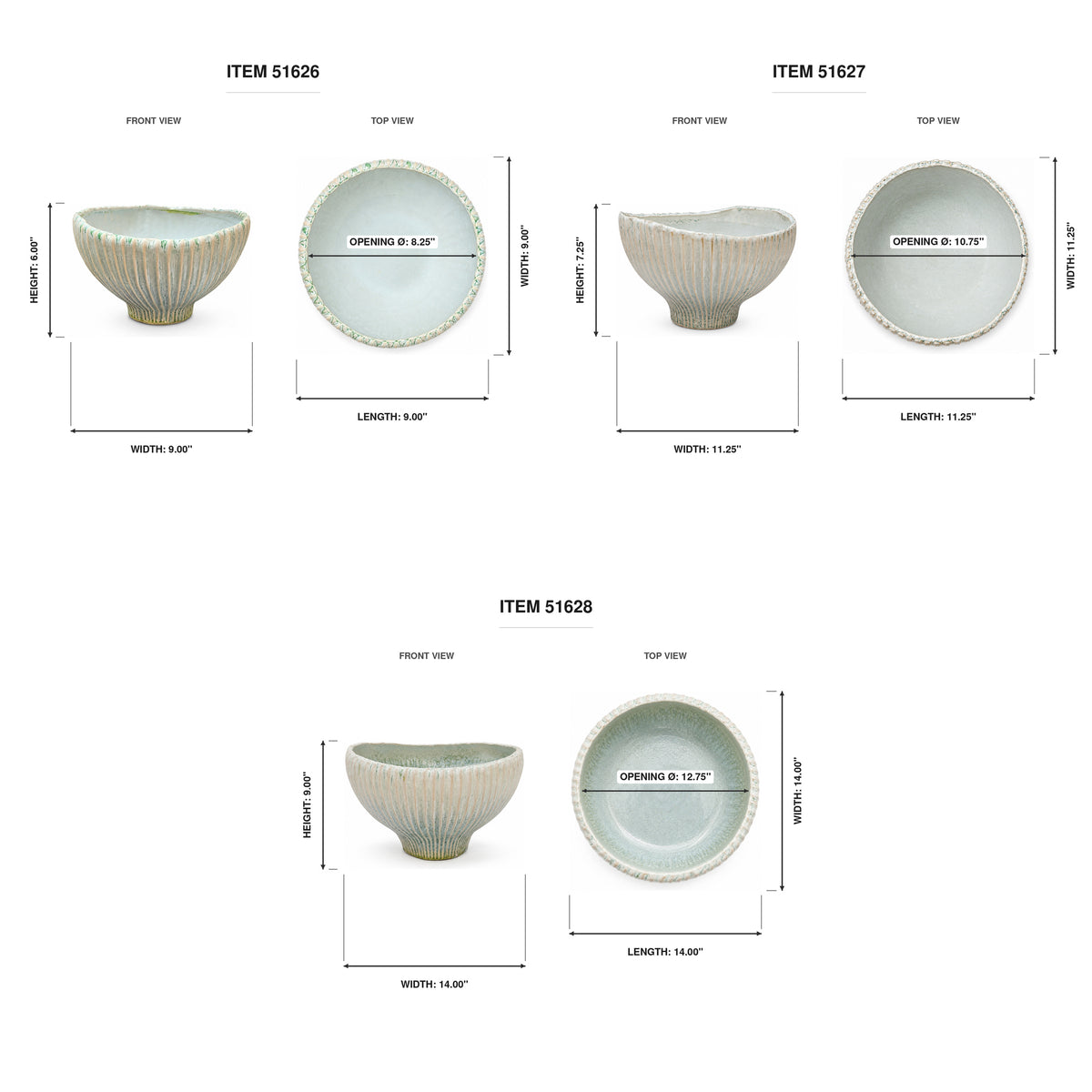 Ryze Fluted Footed Ceramic Bowl