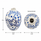STILL IN PORT - Globular Ceramic Vase With Pinched Neck and Stylized Cobalt Floral Motif Blue
