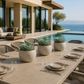 Tien Bulbous Orb Cement Planter