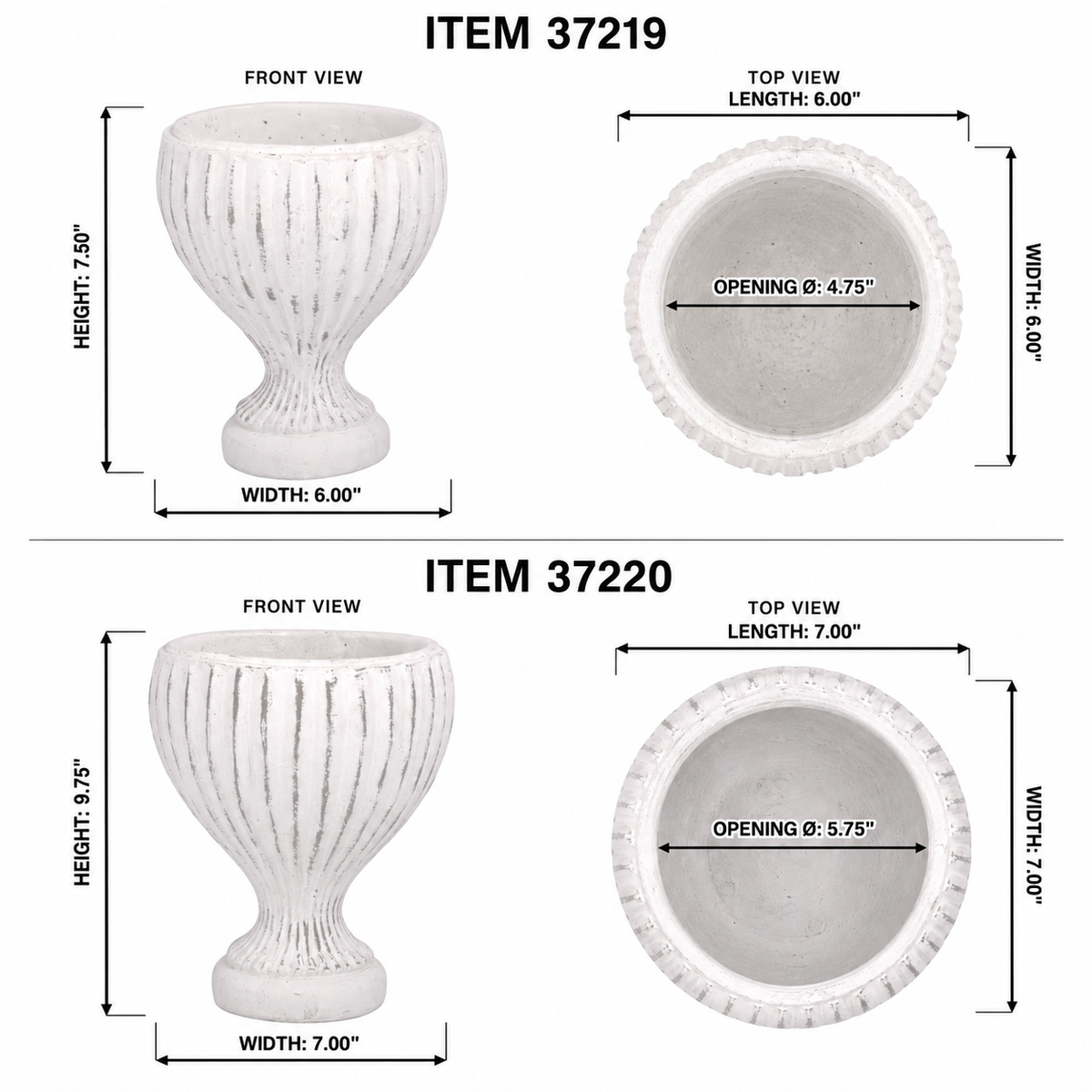 Riven Roman Cement Urn