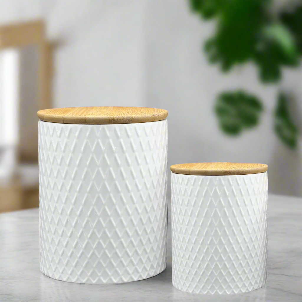 Corina Ceramic Round Canister Set (Set of 2)