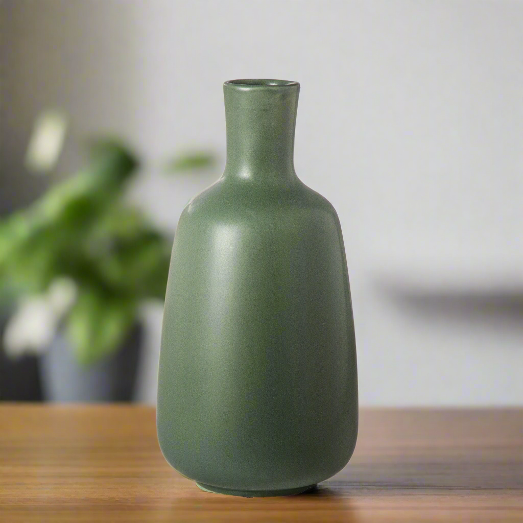 Candice Ceramic Round Bellied Vase with Short Neck Design