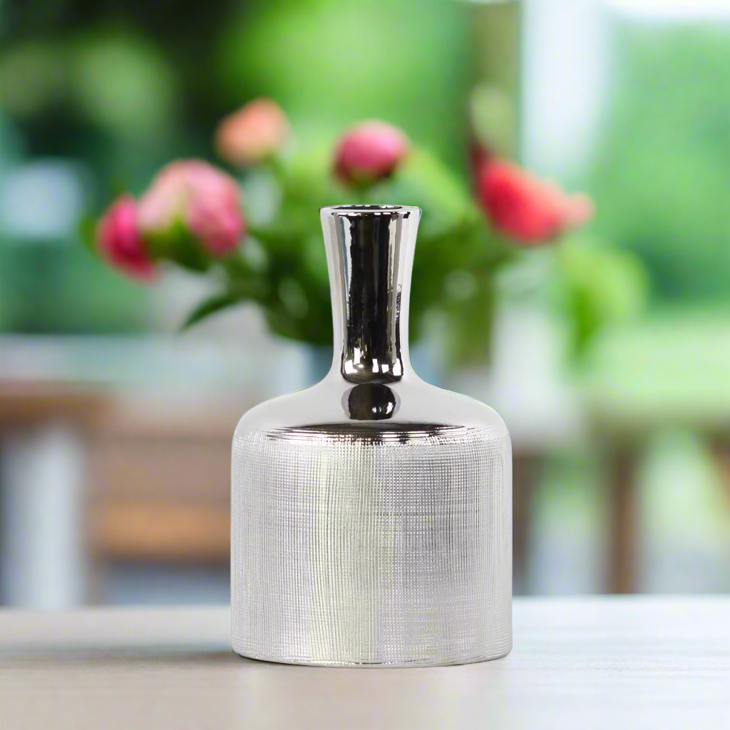 Indie Engraved Ceramic Bottle Vase