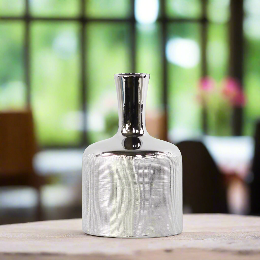 Indie Engraved Ceramic Bottle Vase