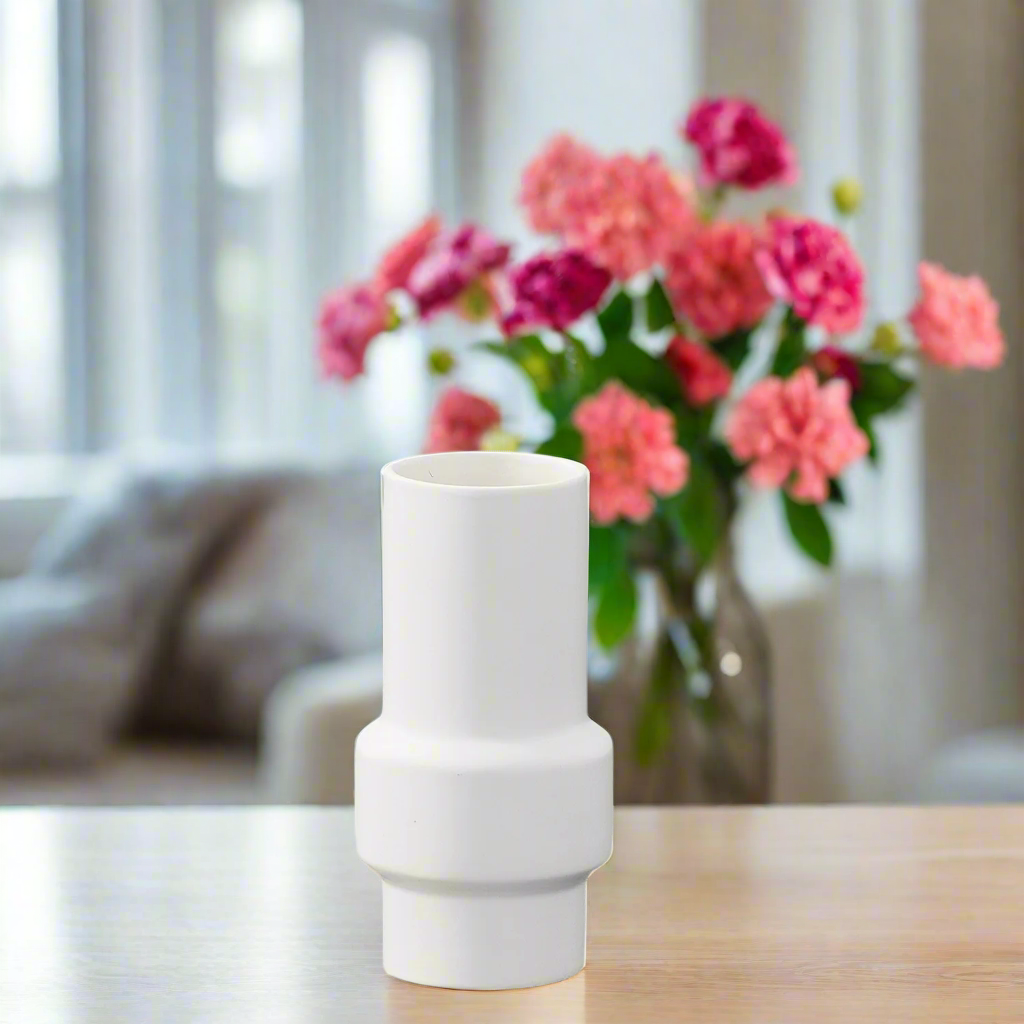 Ira Ceramic Round Pipe Vase